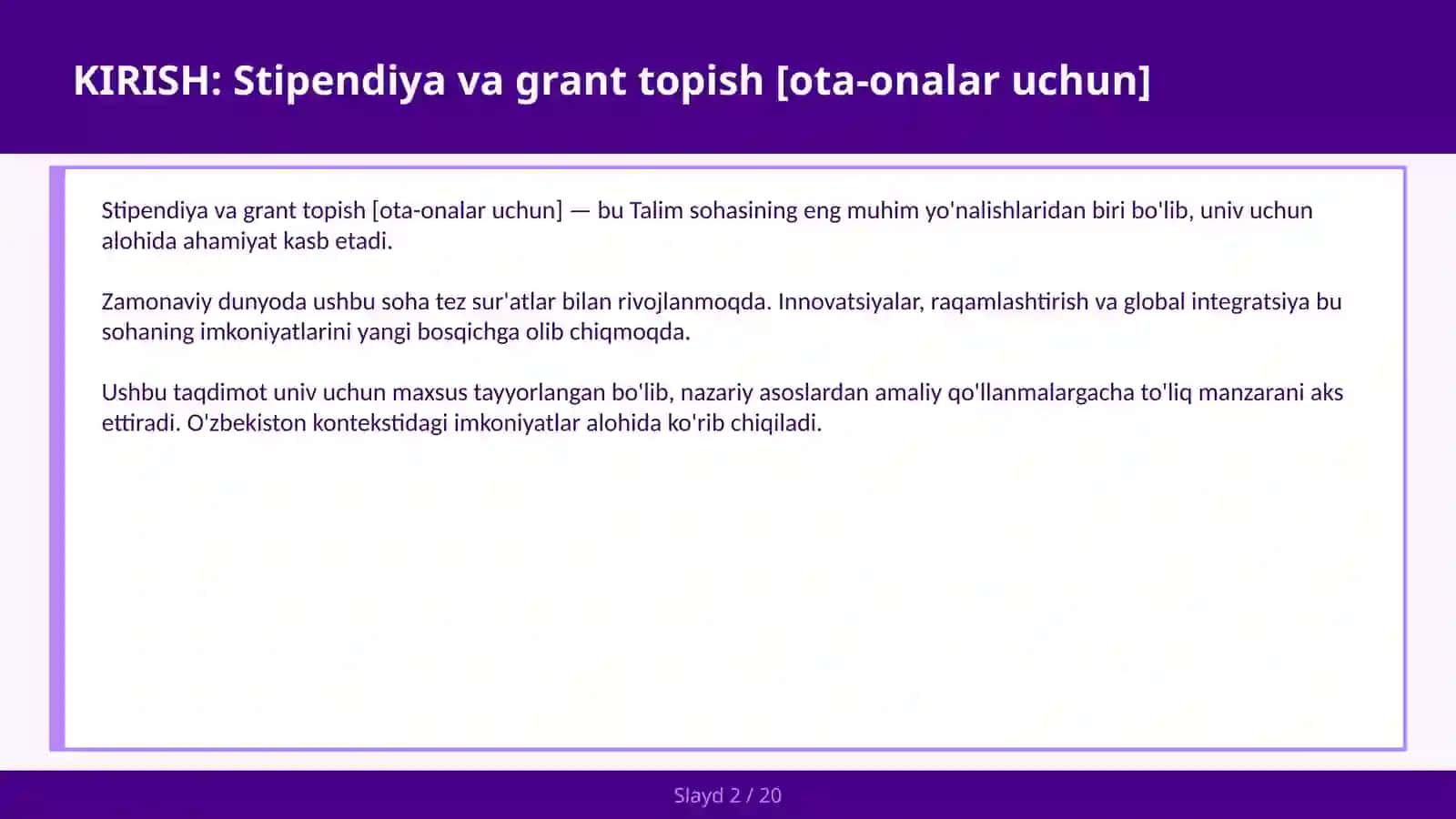 Stipendiya va grant topish [ota-onalar uchun] 2