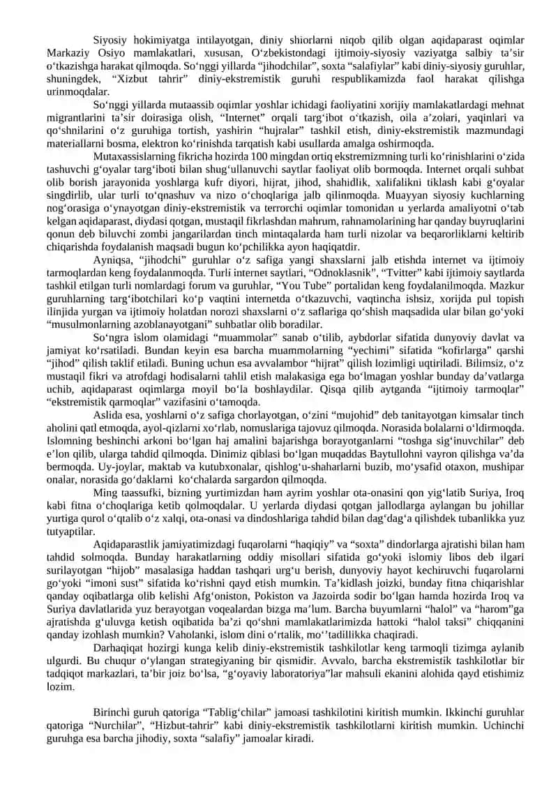 O'ZBEKISTON RESPUBLIKASI VAZIRLAR MAHKAMASI HUZURIDAGI DIN ISHLARI BO'YICHA QO'MITA 2