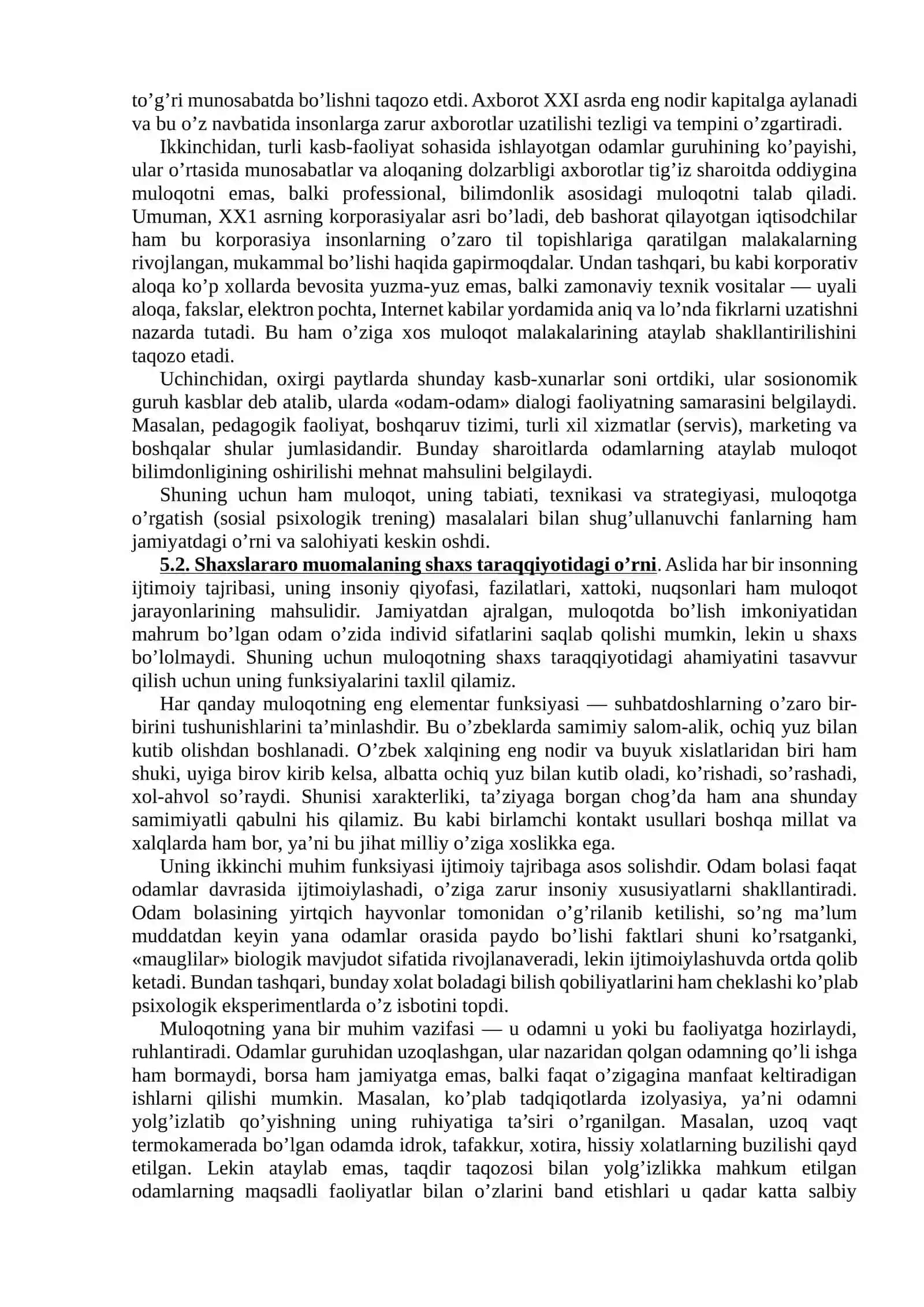 Insoniy munosabatlar psixologiyasi 2