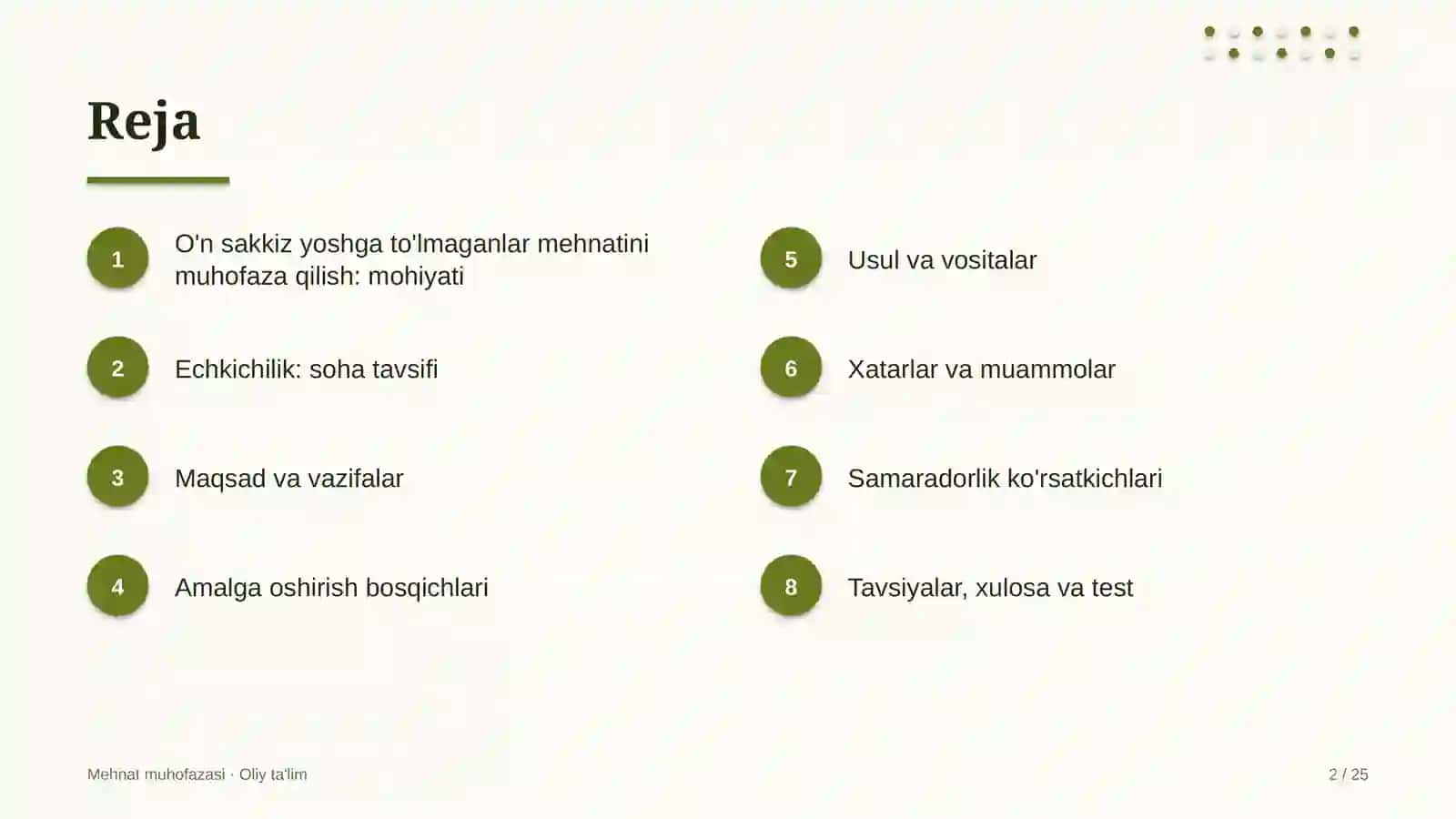 echkichilikda o'n sakkiz yoshga to'lmagan xodimlar mehnatini muhofaza qilish 3166 2