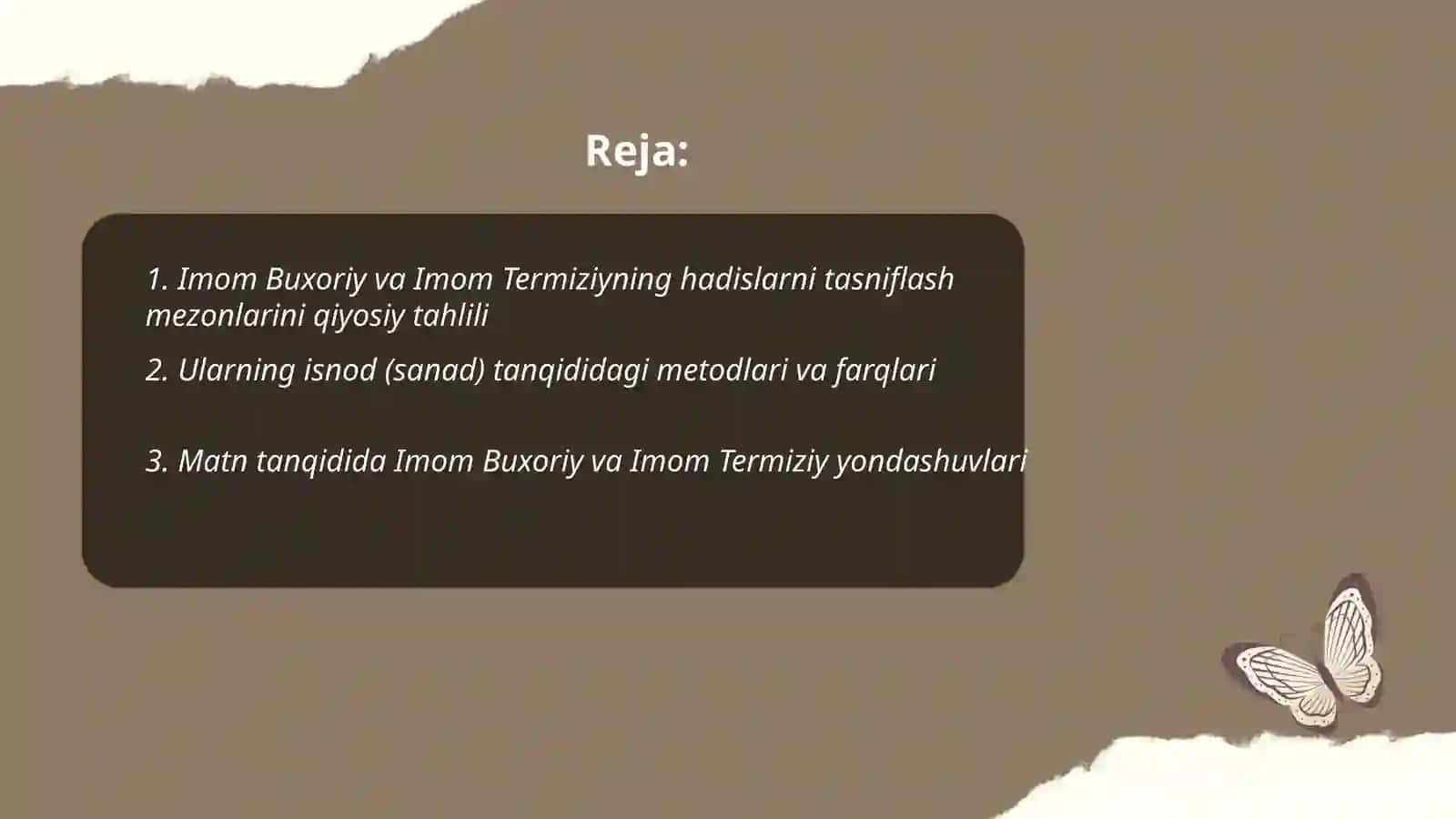 Imom Buxoriy va Imom Termiziyning hadis ilmiga qoʻshgan hissalarini qiyosiy tahlili 2