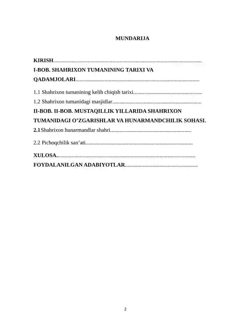 Shahrixon tumani toponomikasi mavzusida 2