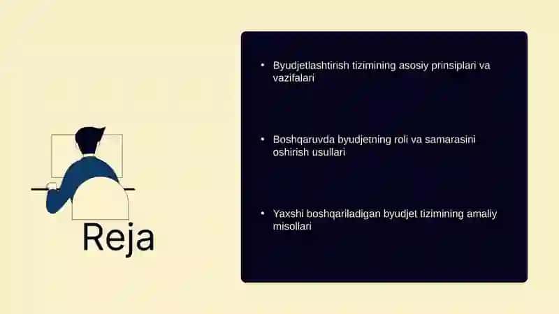 Byudjetlashtirish tizimi va uning boshqaruvidagi ahamiyati 2