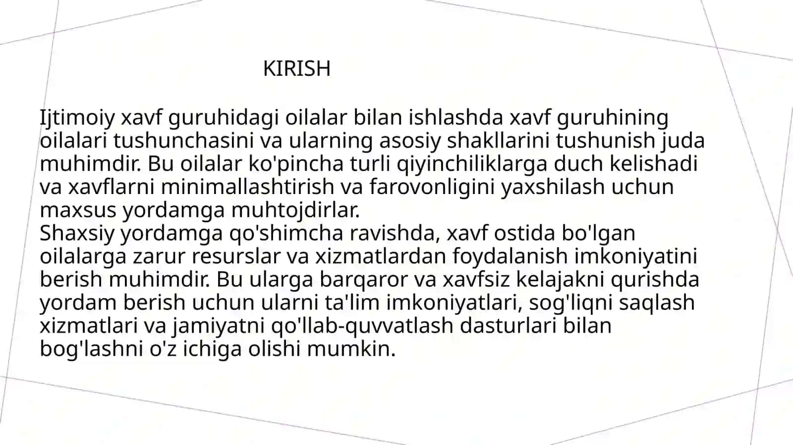 Ijtimoiy xavf guruhidagi oilalar bilan ishlash yo’nalishlari 2