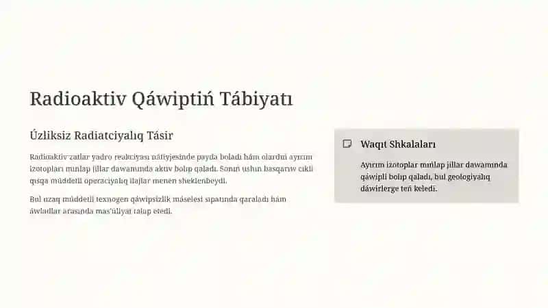 Radioaktiv shıǵındılardıń máseleleri hám olardı sheshiw jollari 2
