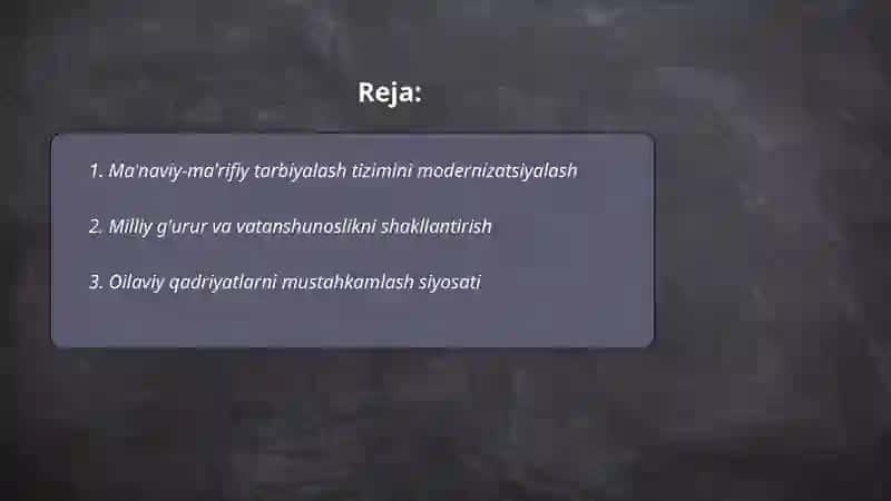 Ma'naviy-ma'rifiy tarbiyalash tizimini modernizatsiyalash 2