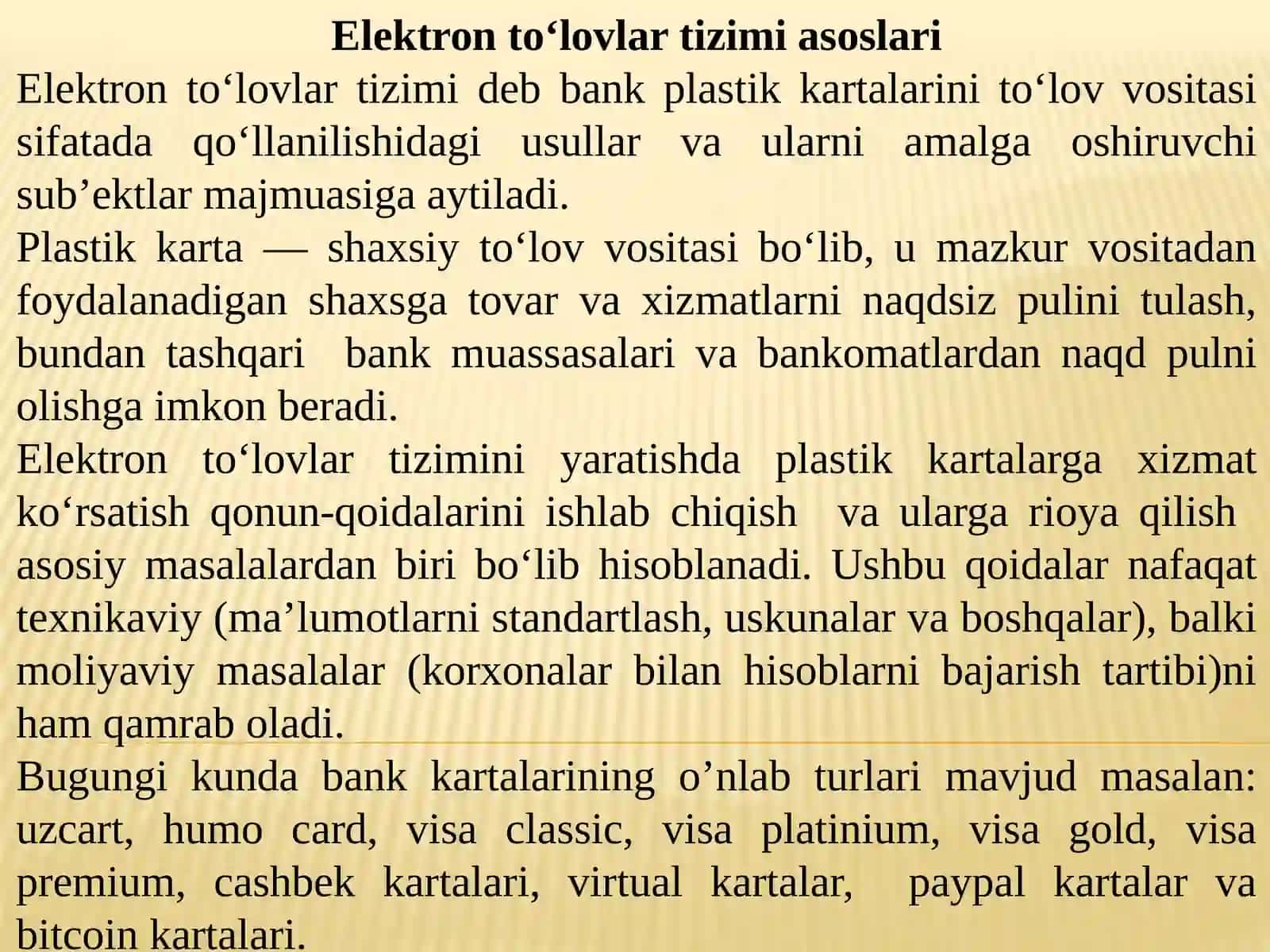 ELEKTRON TOʻLOVLAR TIZIMIDA AXBOROTLARNI HIMOYALASH 2