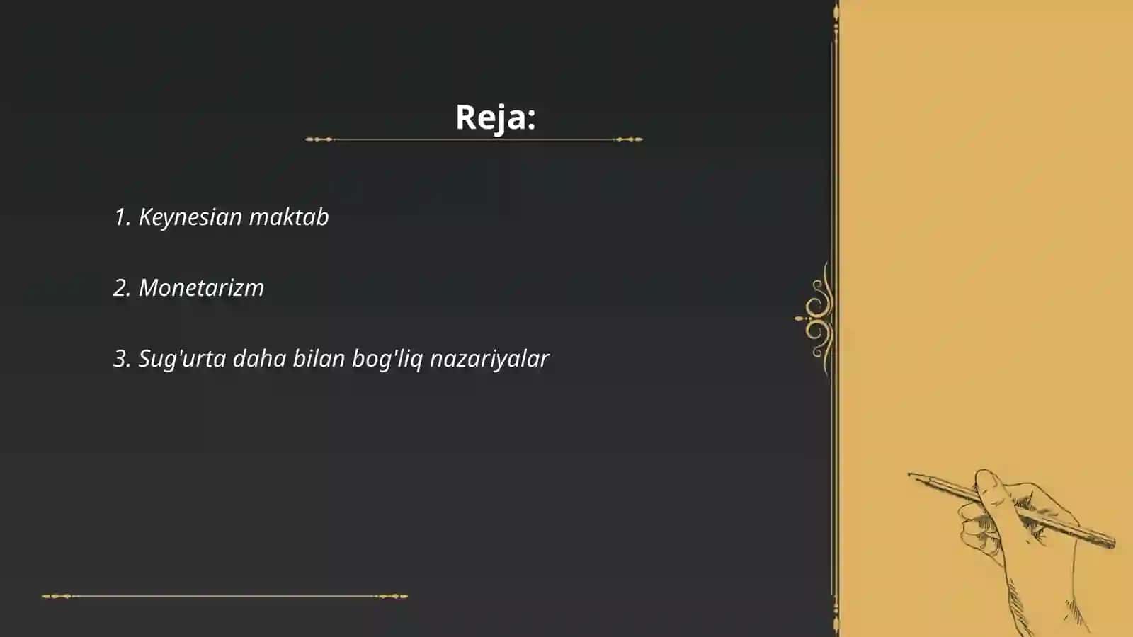 Klassik iqtisodiy maktabga muqobil g'oyalar mohiyati 2
