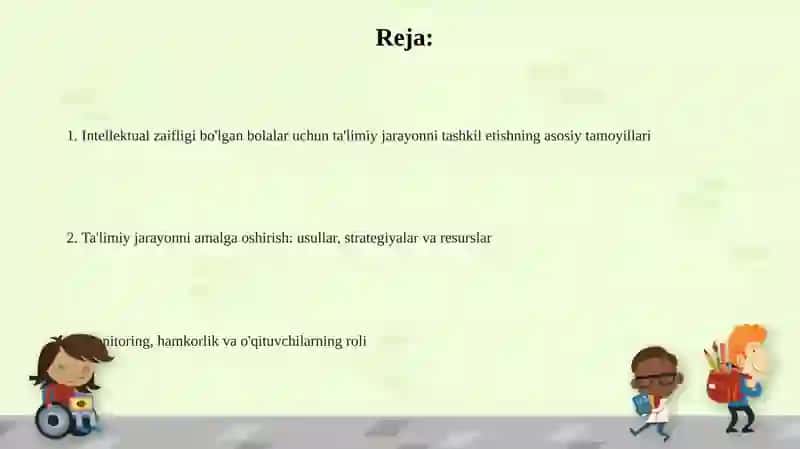 Intellektual nuqsonli bolalarga taʼlim tarbiya jarayonini tashkil etish 2