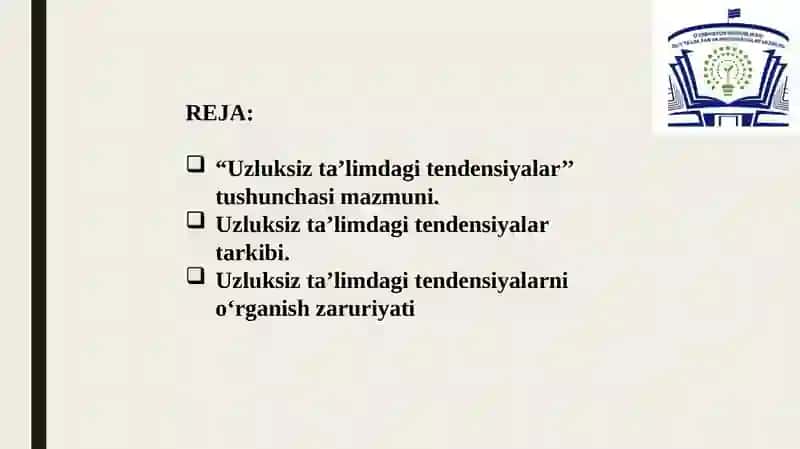 Uzluksiz talimda gitendensiyalar 2