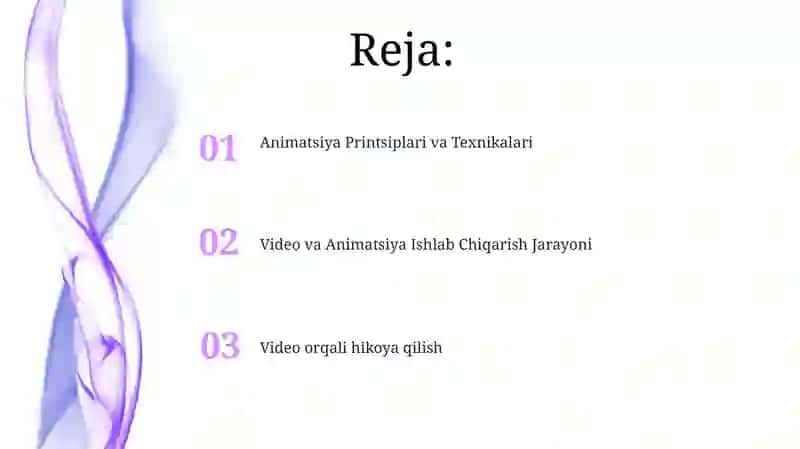Video va animatsiyalardan foydalanish. Asosiy tushunchalar 2