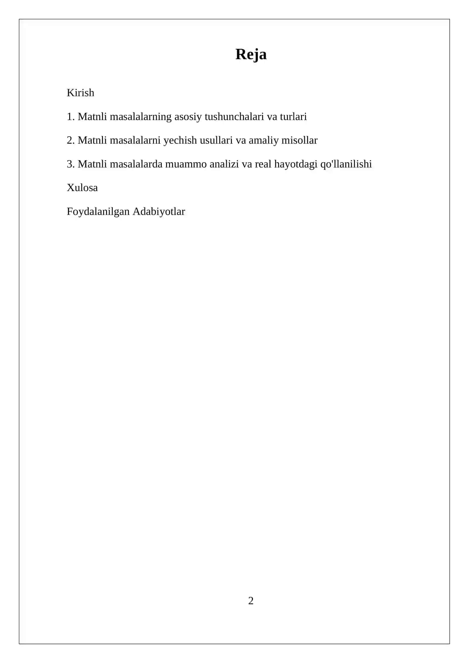 MATNLI MASALALAR ECHISH.MATNLI MASALALAR TURLARI,ECHISH USULLARI 2