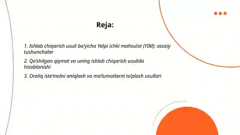 Yalpi ichki mahsulotni ishlab chiqarish usulida hisoblash 2