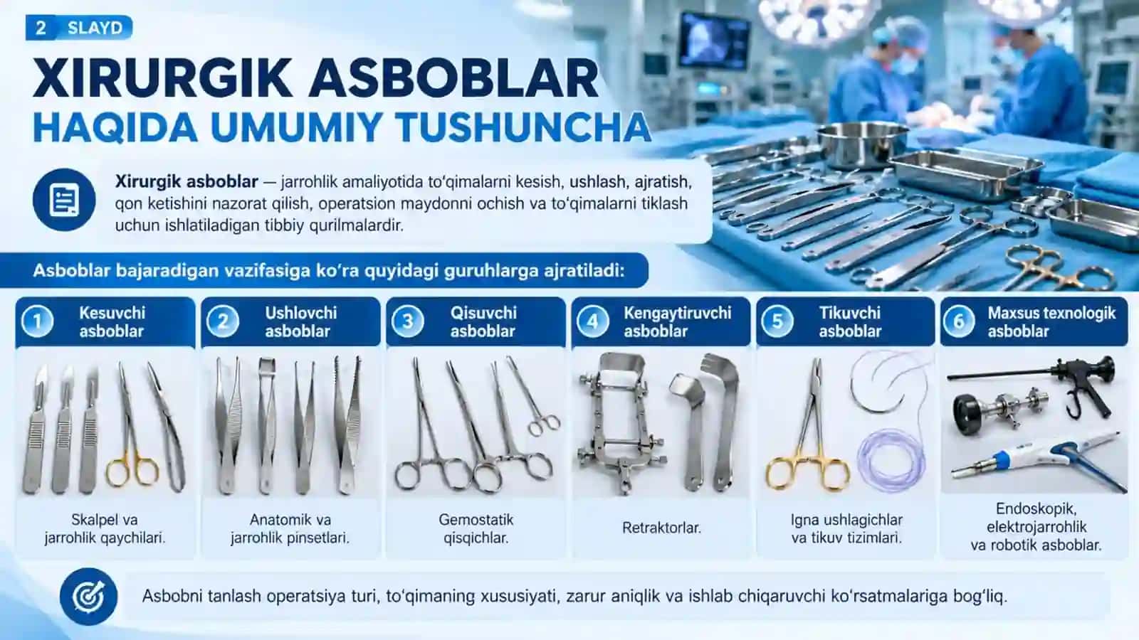 Zamonaviy xirurgik asboblar — professional tibbiy taqdimot 2