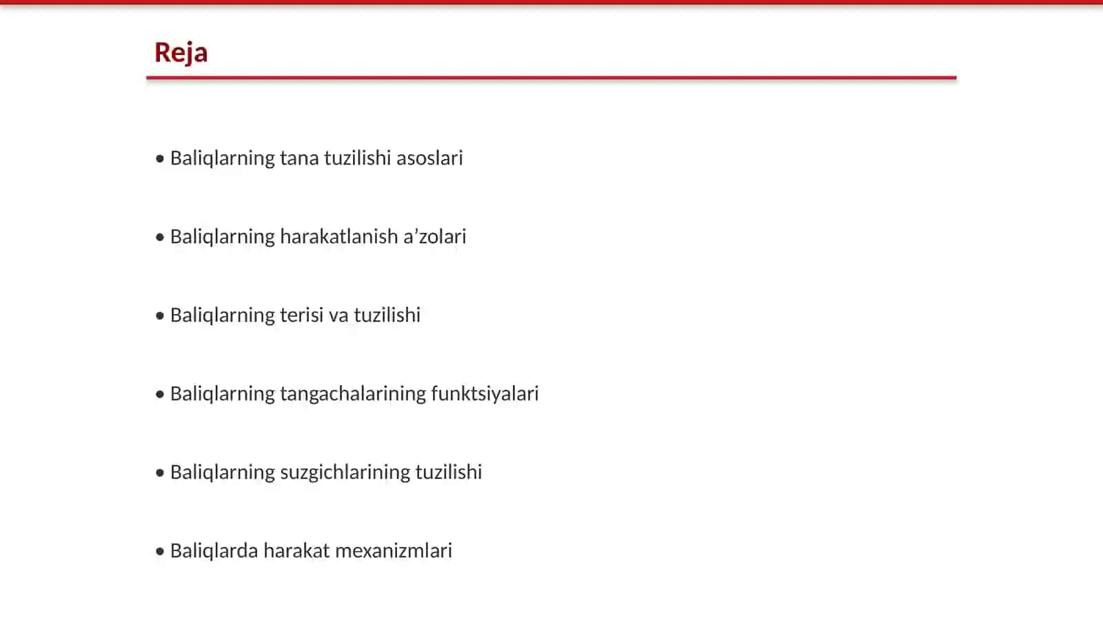 Baliqlarning tana tuzilishlari, harakatlanish aʼzolari. Terisi, tangachalari va suzgichlarining tuzilishi 2