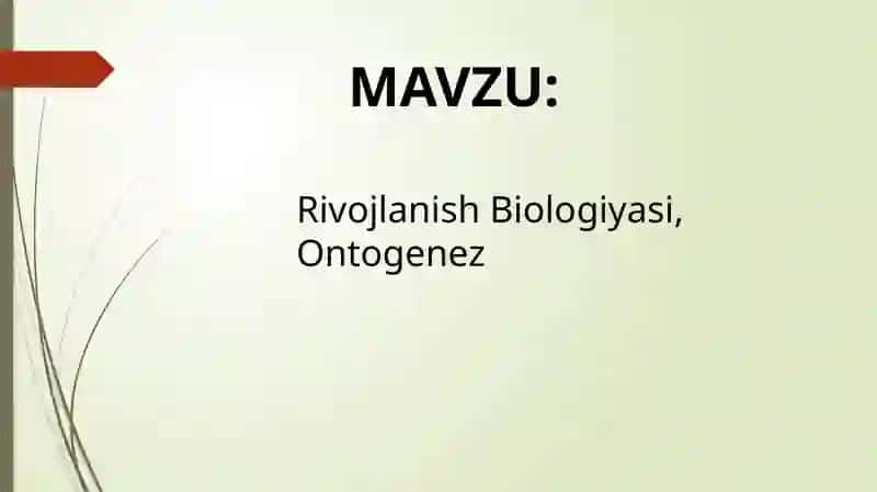 Biologik rivojlanish 2