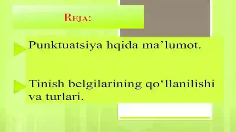 punktuatsiya tinish belgilari 2