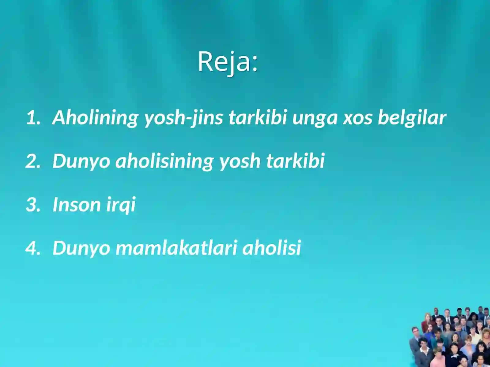 Aholining yosh, jinsiy, irqiy, etnik,diniy va hududiy tarkiblari 2