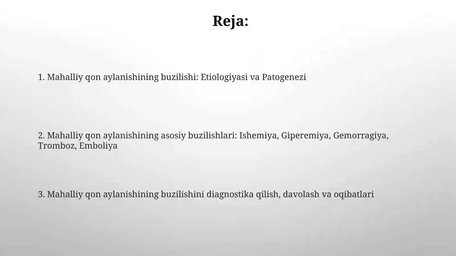Mahalliy qon aylanishining patofiziologiyasi 2