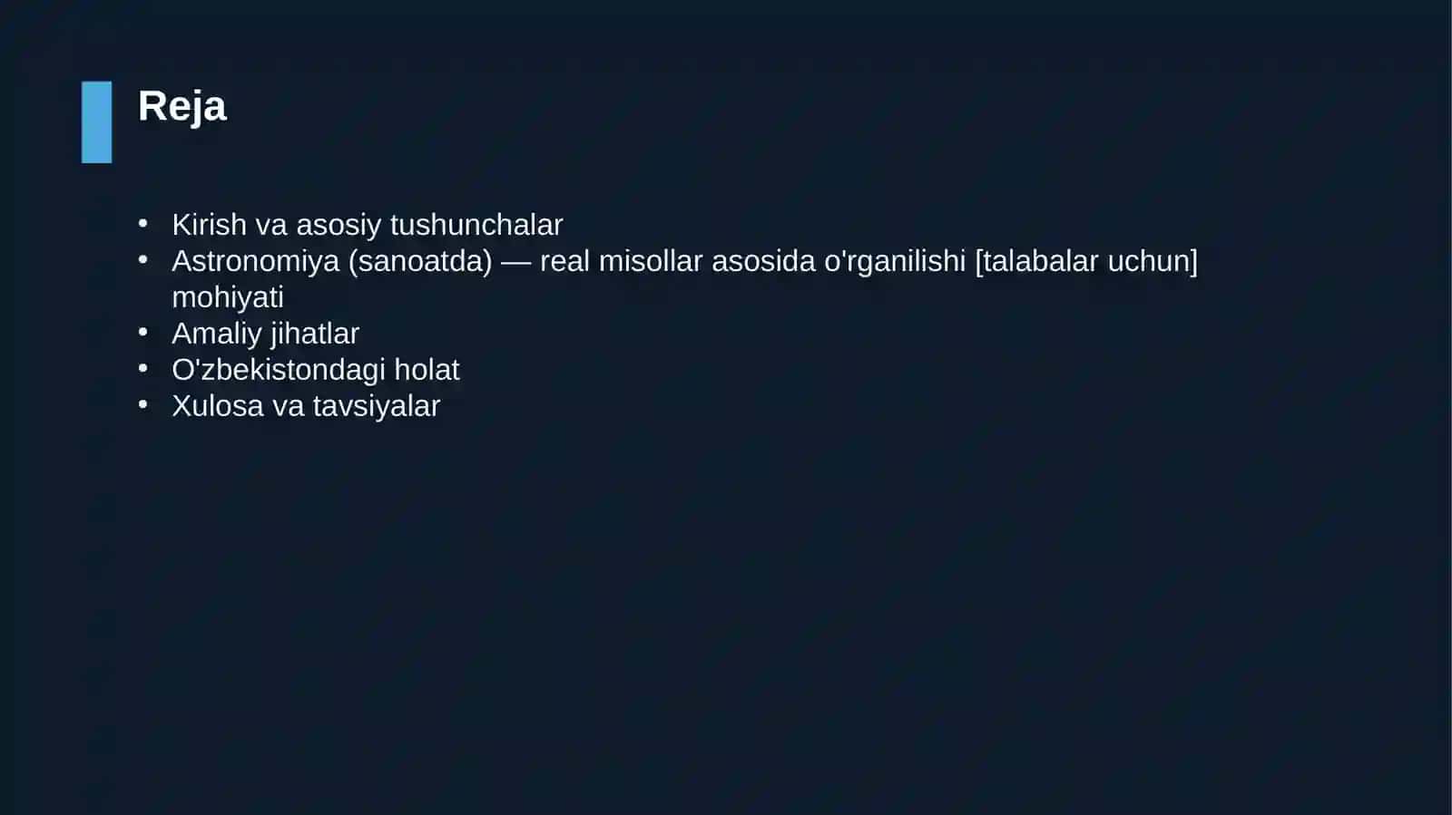 Astronomiya (sanoatda) — real misollar asosida o'rganilishi [talabalar uchun] 2