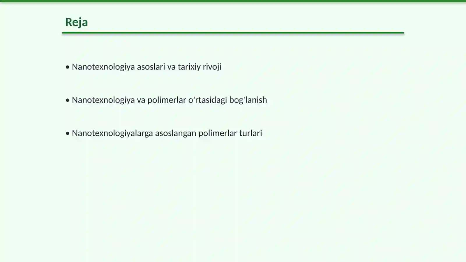 Nanotexnologiya va u asosida polimerlar sintez qilish usullari 2