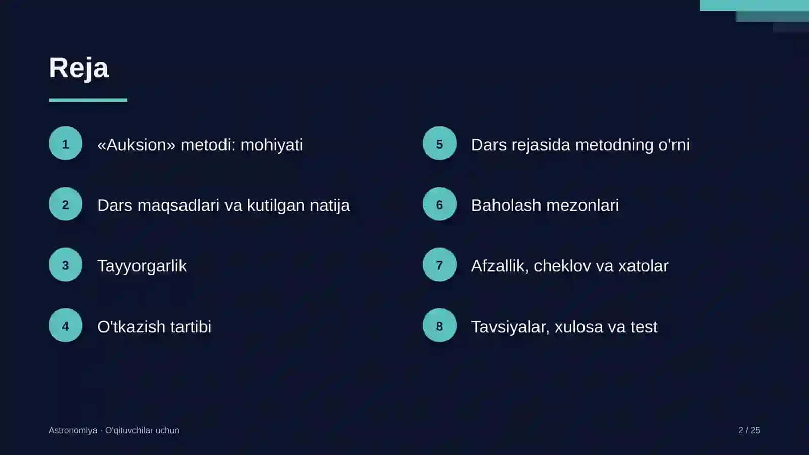 astronomiya darslarida auksion metodidan foydalanish 2615 2