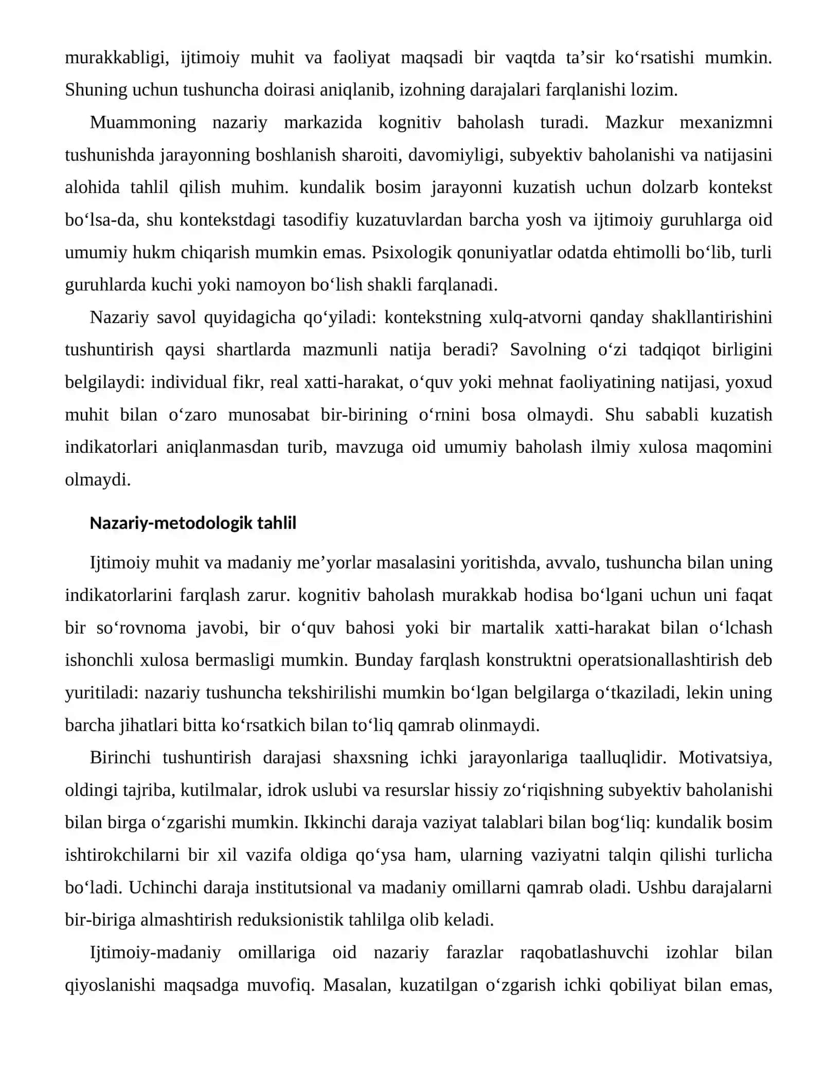 HISSIY ZO‘RIQISHNING SUBYEKTIV BAHOLANISHI — IJTIMOIY-MADANIY OMILLARI 2