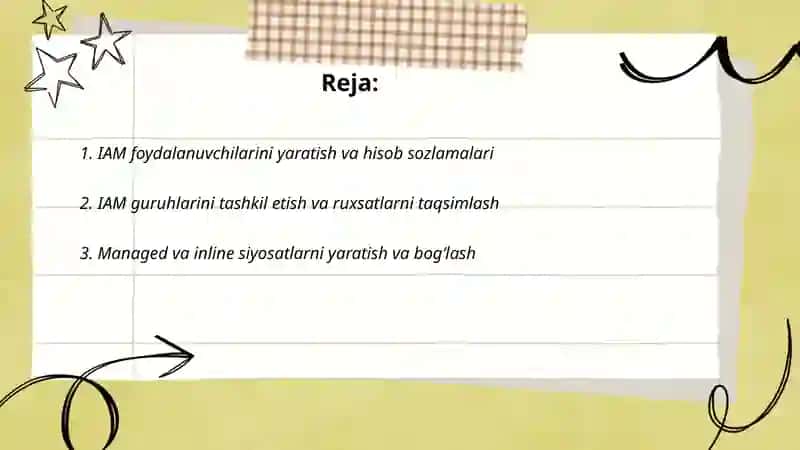 IAM foydalanuvchilarini yaratish va hisob sozlamalari 2