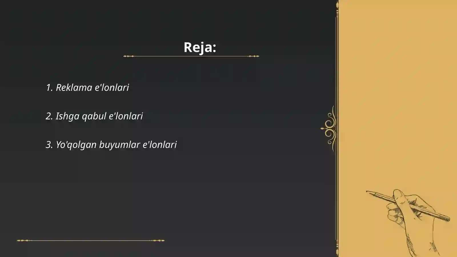 Reklama e'lonlari 2