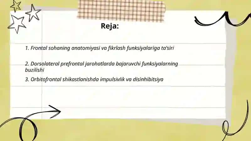 Miyaning frontal sohasi shikastlanganda fikrlashning buzilishi 2