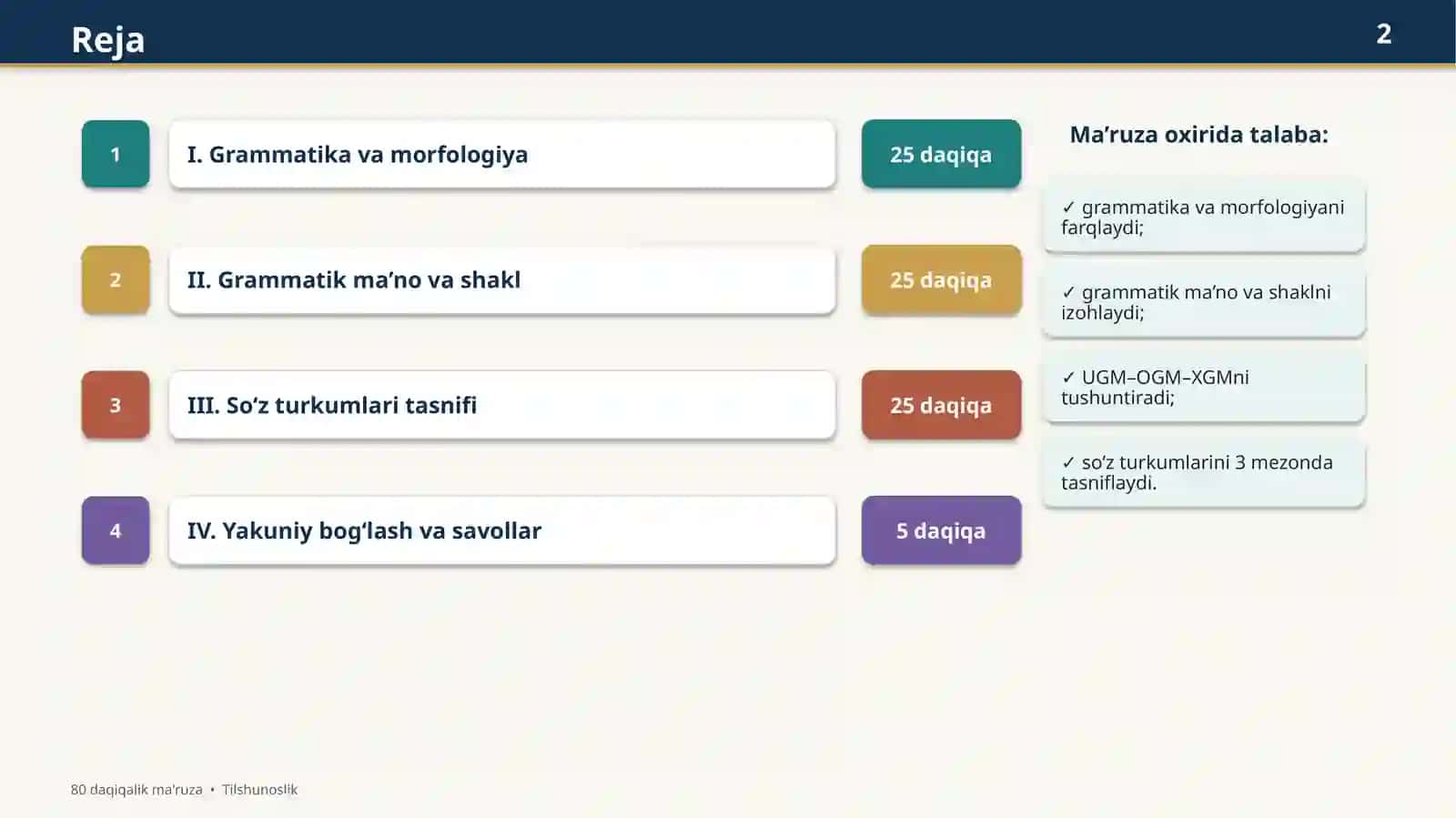 Grammatika. Morfologiya. Grammatik ma’no. O‘zbek tilida so‘z turkumlari tasnifi 2