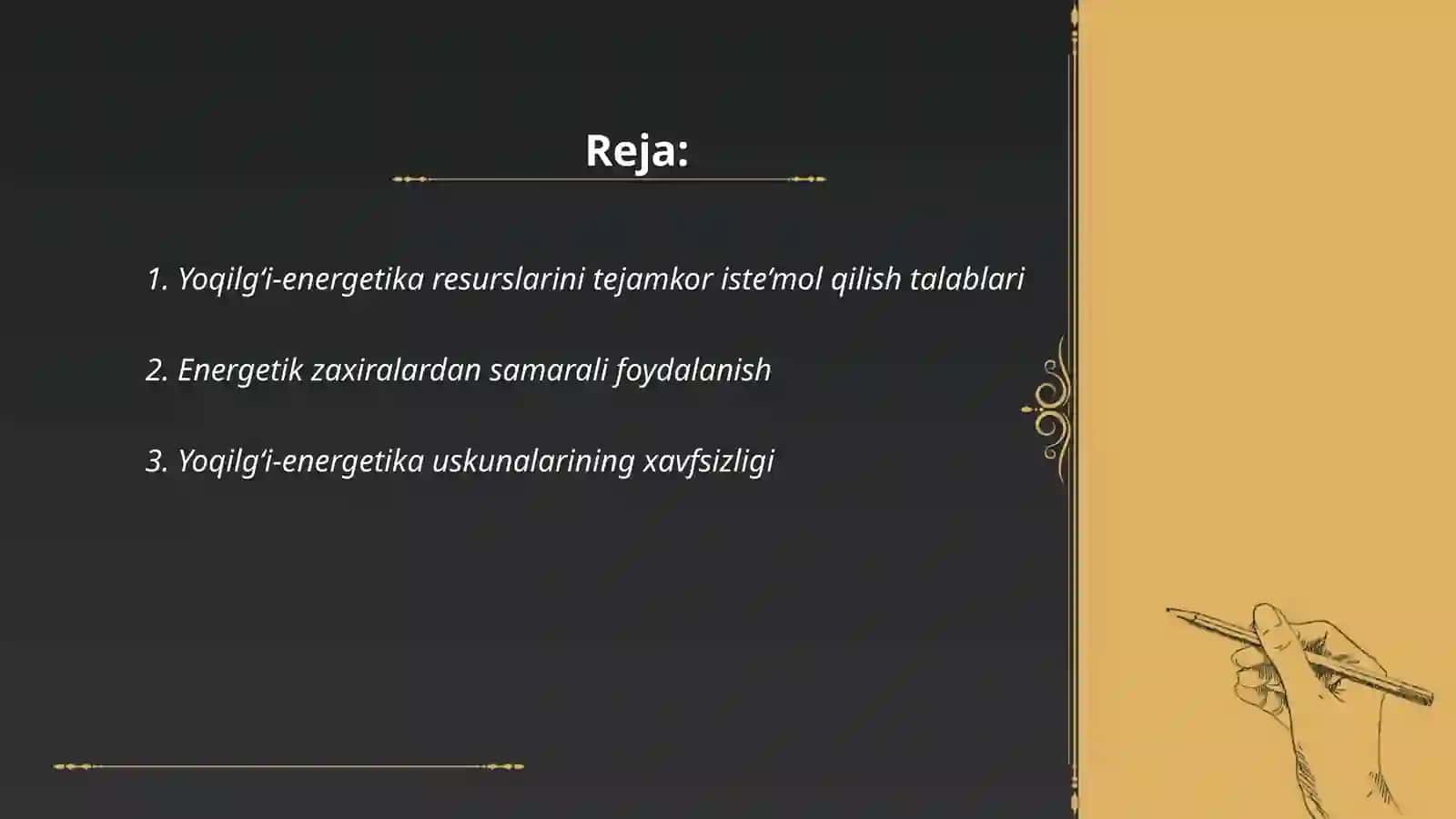Yoqilg‘i-energetika resurslarini tejamkor iste’mol qilish talablari 2