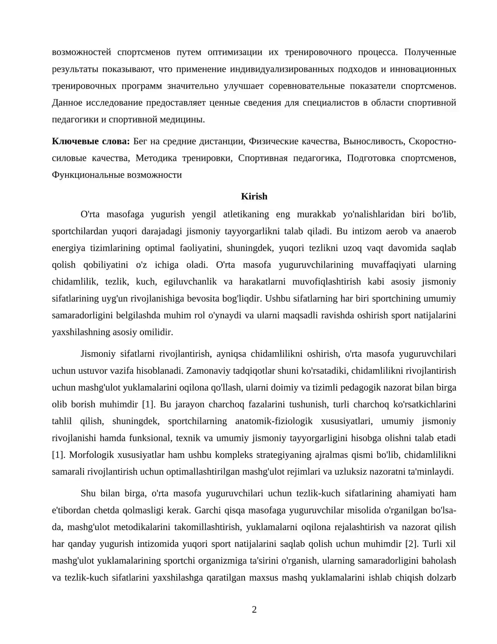 O'rta masofaga yugruvchilarni jismoniy sifatlarni oshrish 2