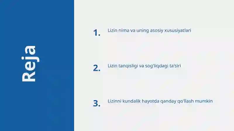 Lizinning afzalliklari 2