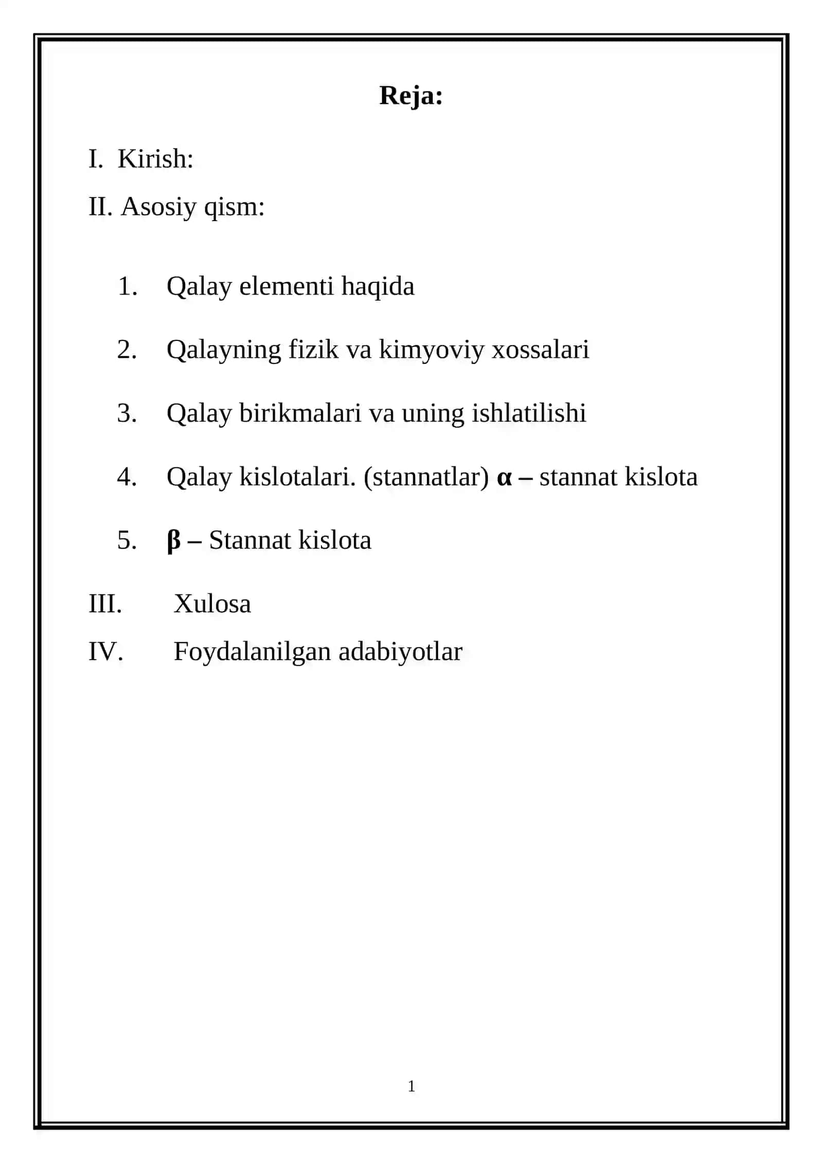 α- qalay kislotaning olinishi va hossalari 2