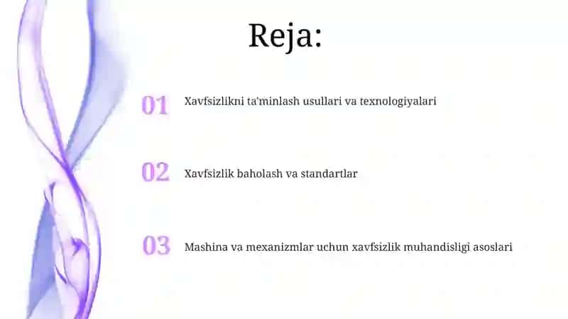 Mashina va mexanizmlar uchun xavfsizlik texnikasi 2