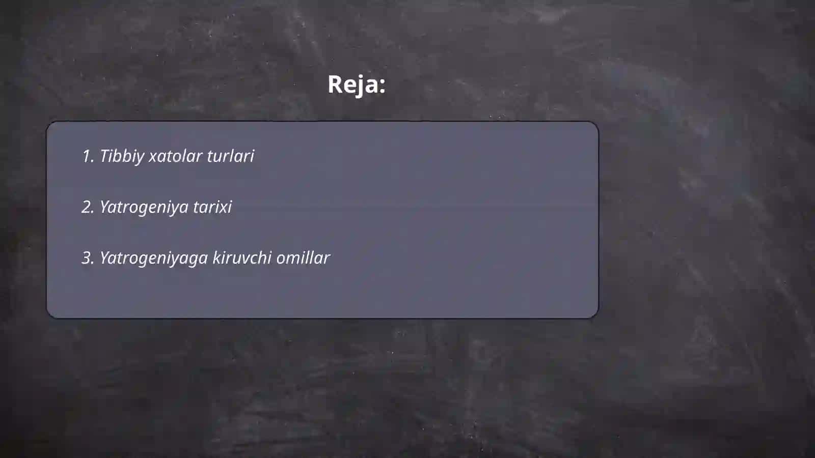 Tibbiy xatolar turlari 2