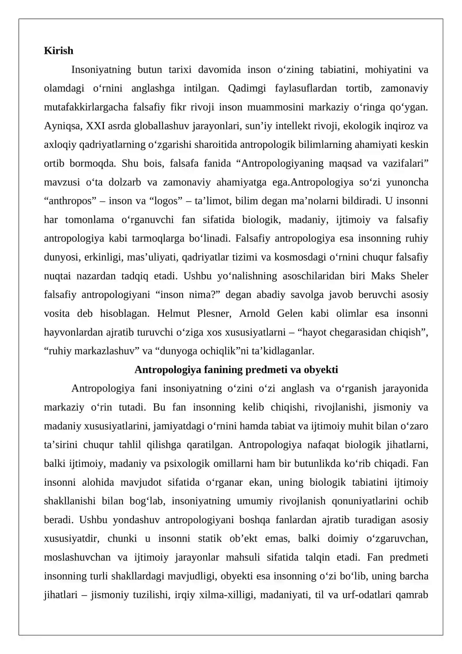 Antropologiyaning maqsad va vazifalari 2