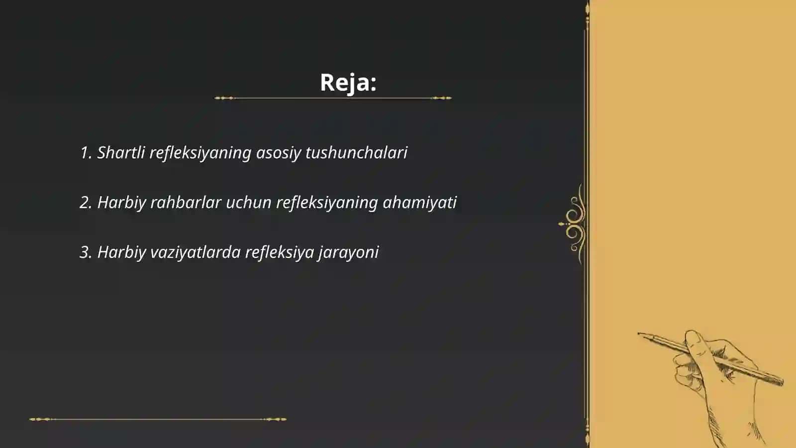 Harbiy rahbarning faoliyatida shartliy refleksiya o'rni 2