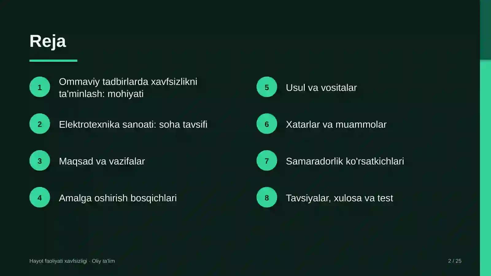 elektrotexnika sanoatida ommaviy tadbirlarda xavfsizlikni ta'minlash 6631 2