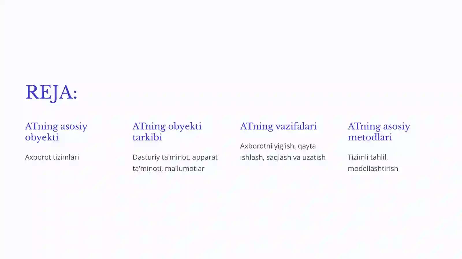 Axborot Texnologiyalari Obyektlar va Metodlari 2