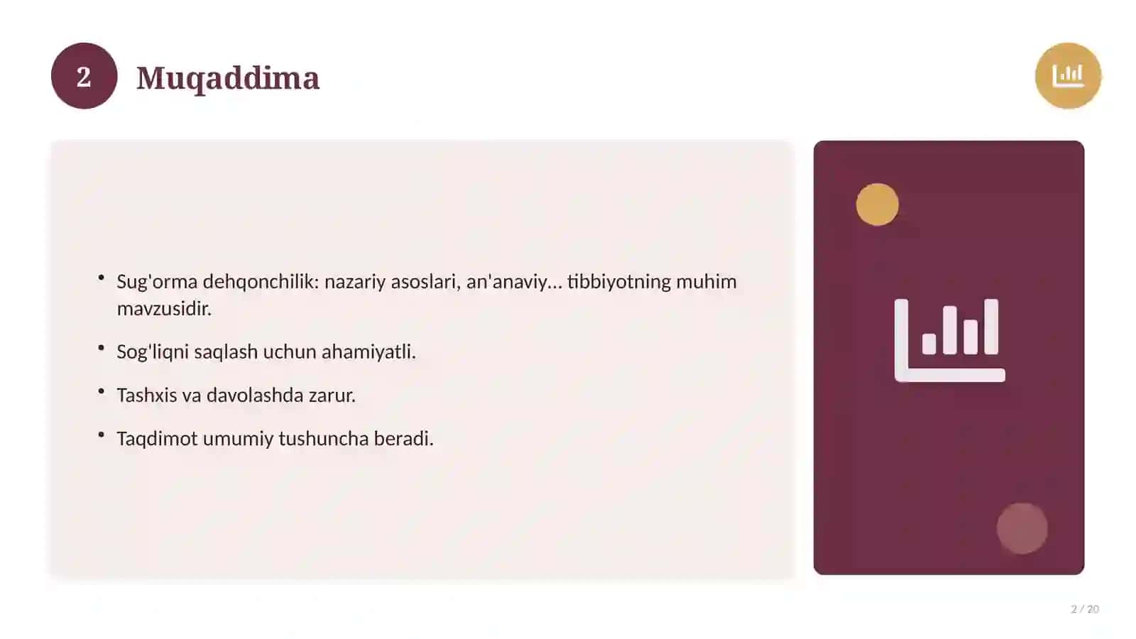 Sug'orma dehqonchilik: nazariy asoslari, an'anaviy yondashuvda (Magistrlik dissertatsiyasi mavzusi) 2