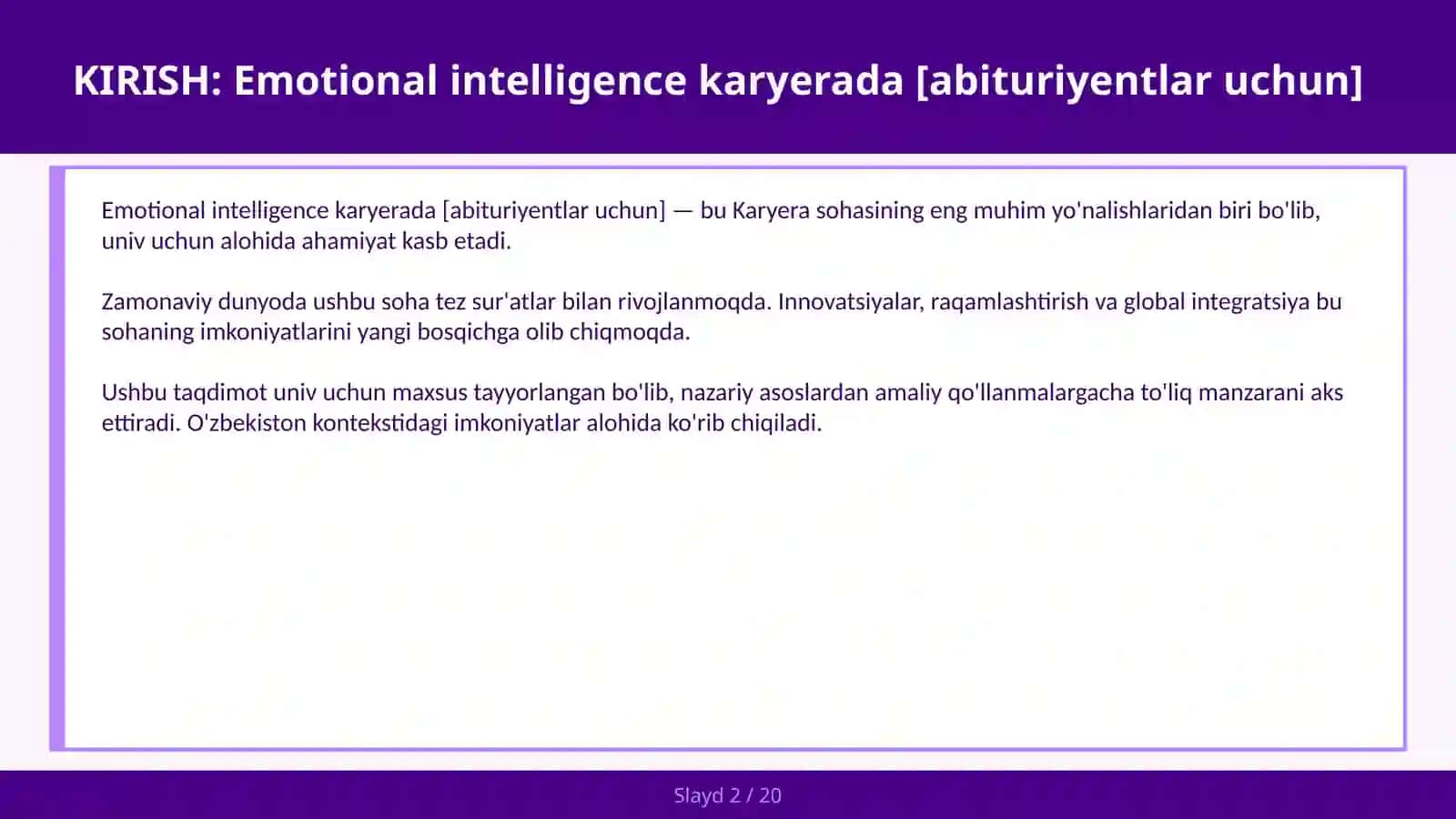 Emotional intelligence karyerada [abituriyentlar uchun] 2