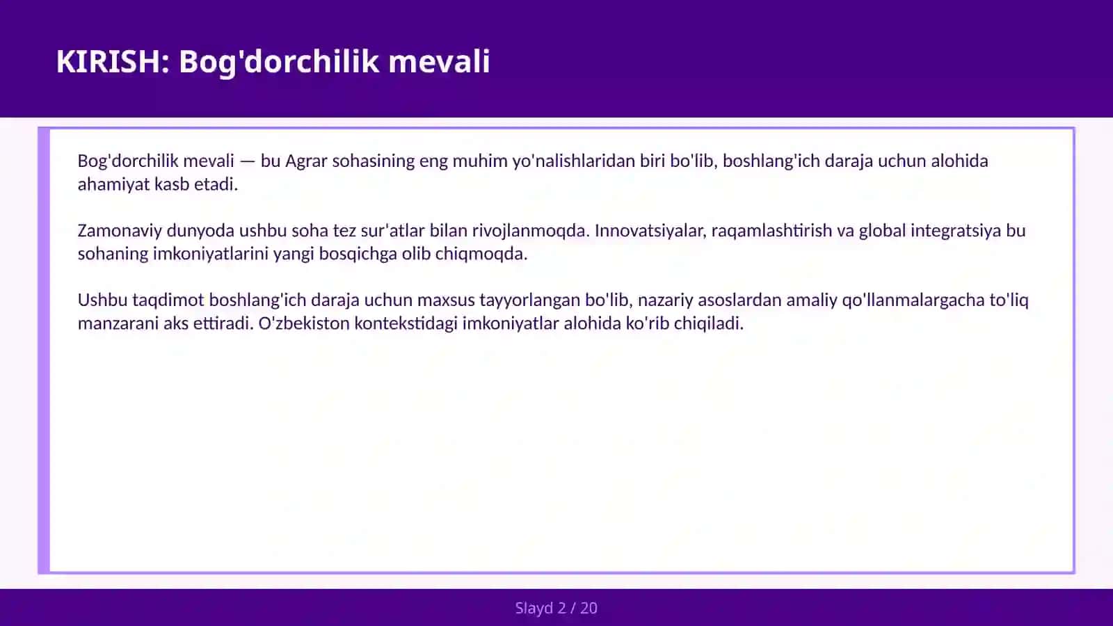 Bog'dorchilik mevali 2