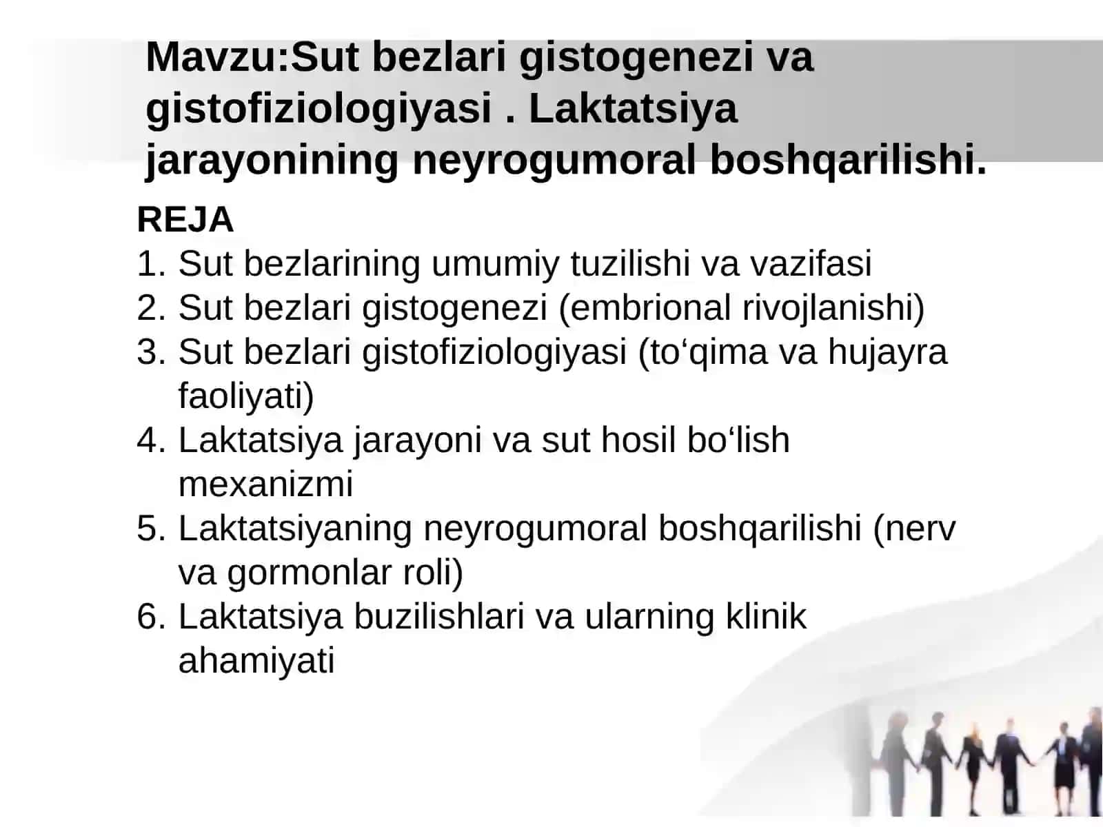 Sut bezlari gistogenezi va gistofiziologiyasi . Laktatsiya jarayonining neyrogumoral boshqarilishi 2