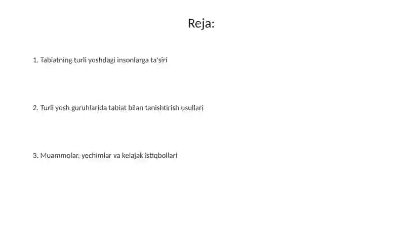 Tabiat bilan tanishtirishning ahamiyati 2