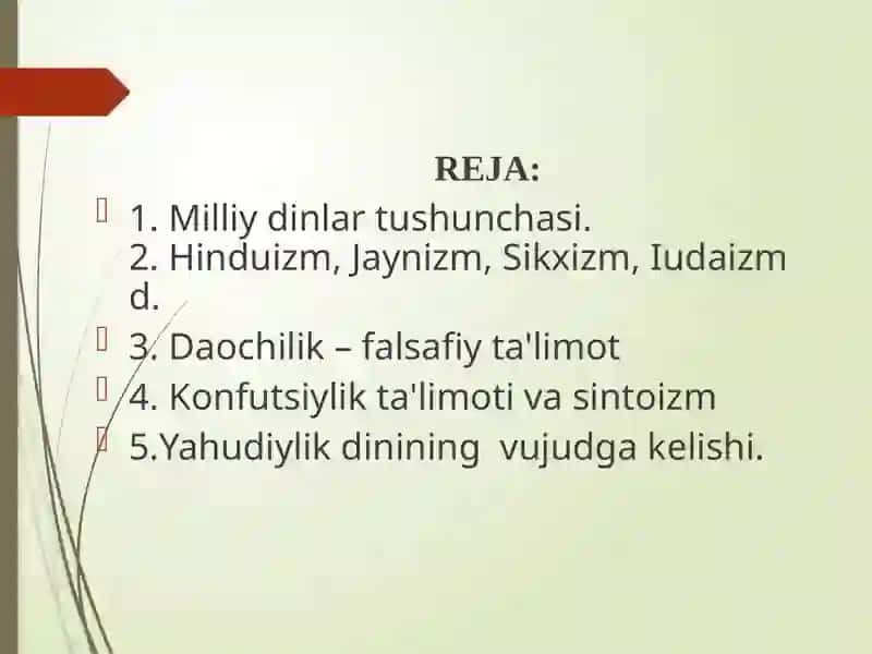 Milliy Dinlar 2