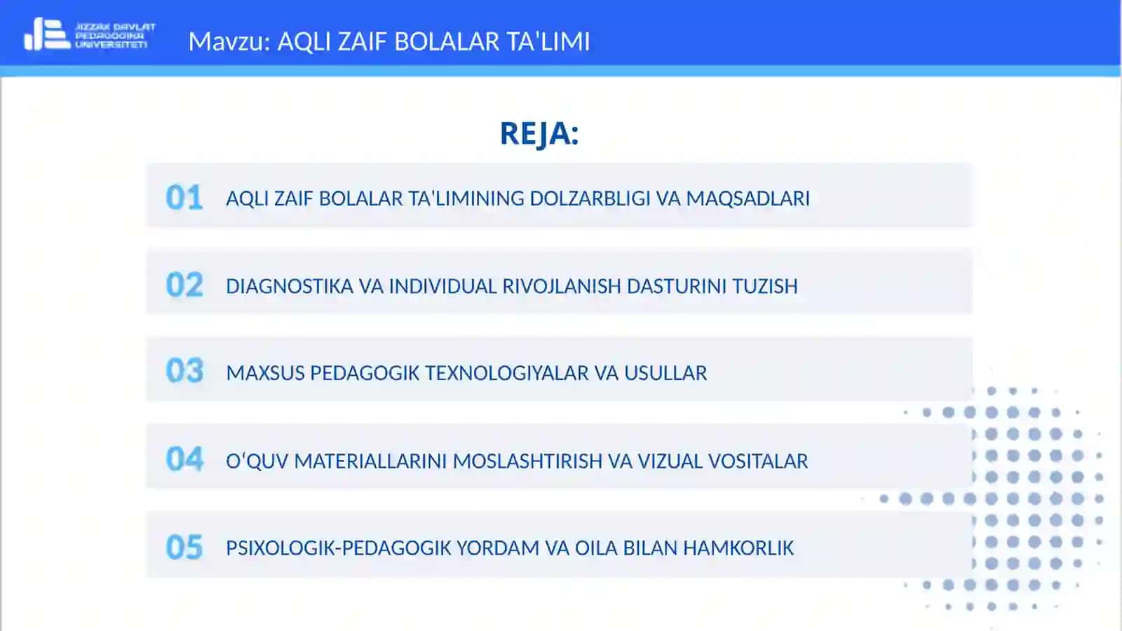 AQLI ZAIF BOLALAR TA'LIMI 2