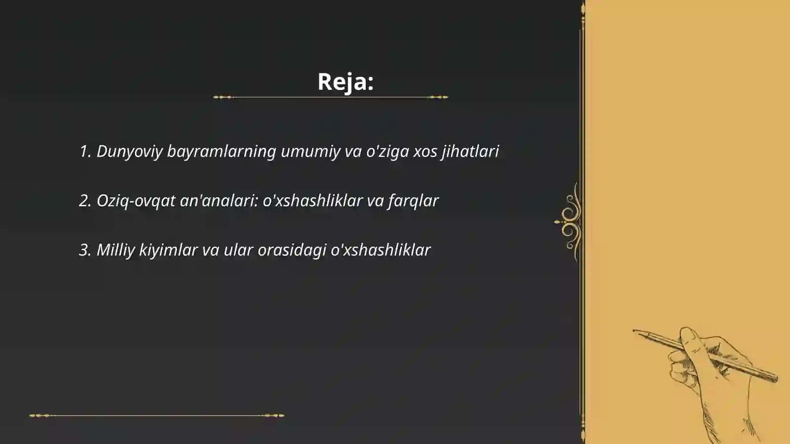Dunyo xalqlari madaniyatidagi umumiylik va farqlar 2