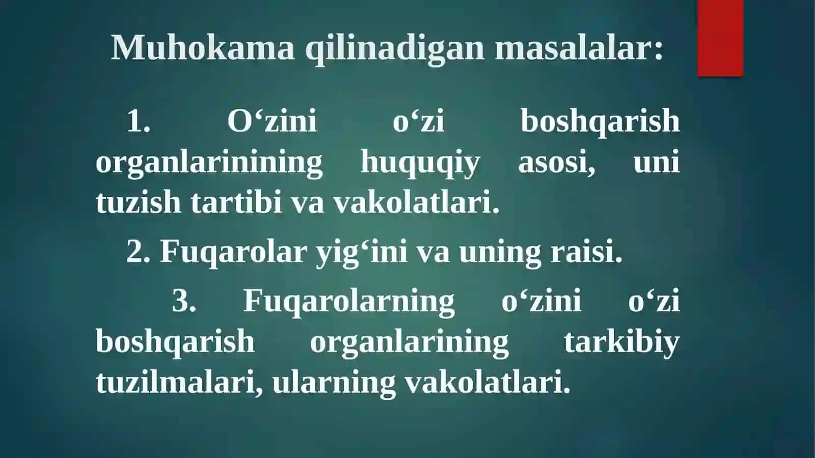 Fuqarolarni o‘zini o‘zi boshqarish organlari 2
